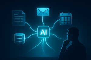 Agente AI che collega fatture, email, dati e calendario sotto supervisione umana